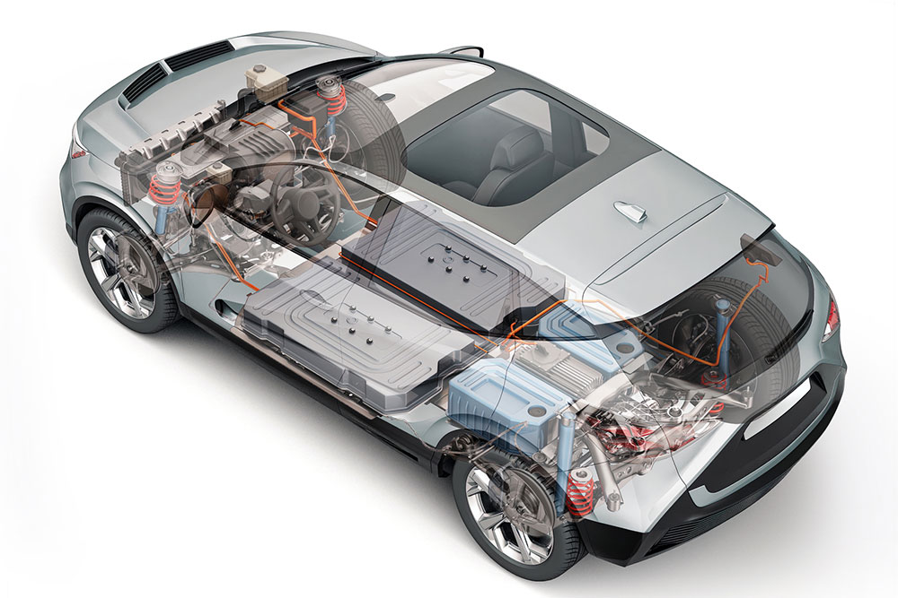 Ghosted image of a standard EV.