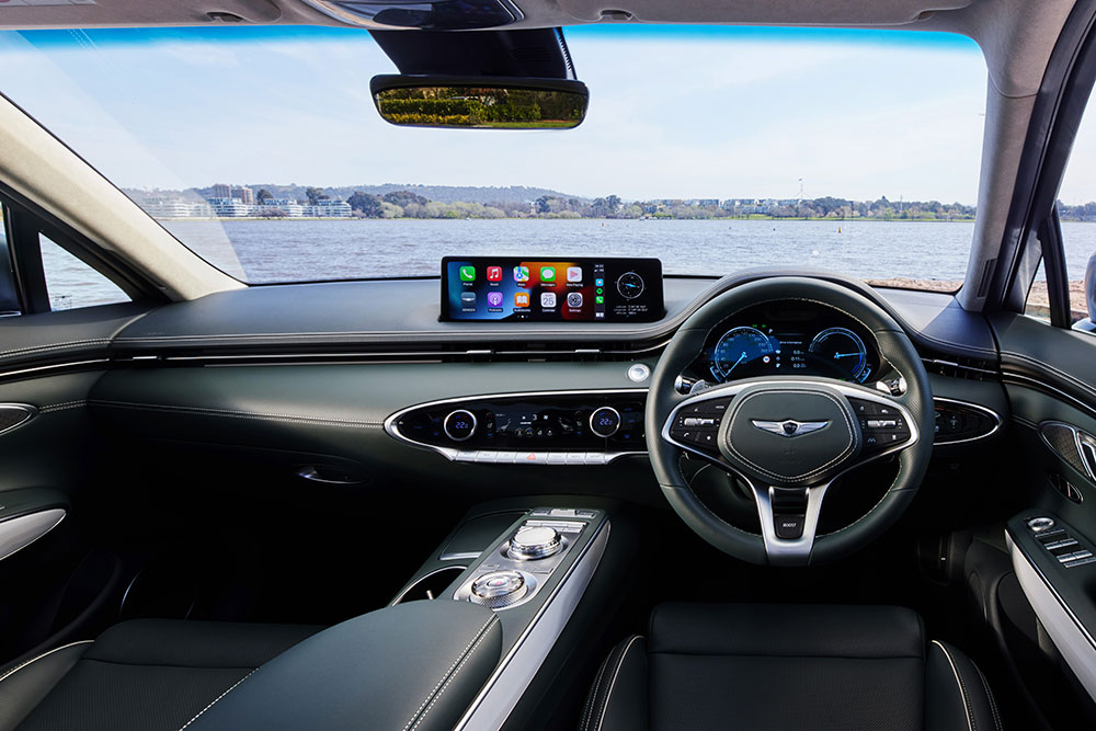 Genesis Electrified GV70 SUV interior view.