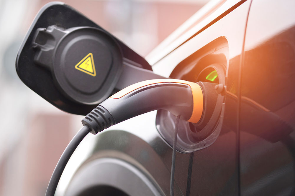 EV getting recharged.