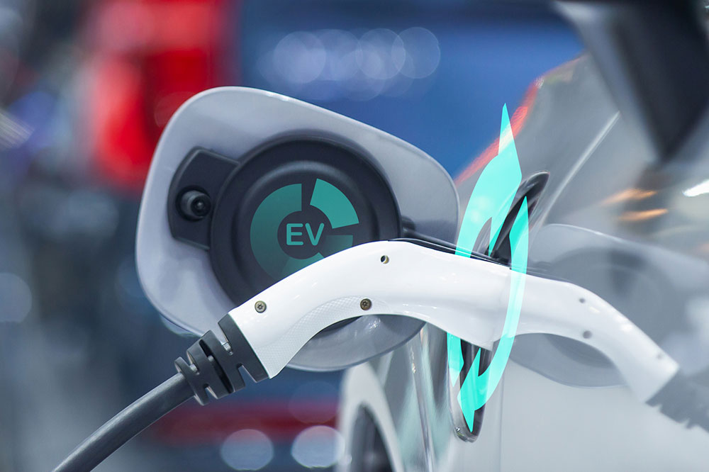EV being charged.