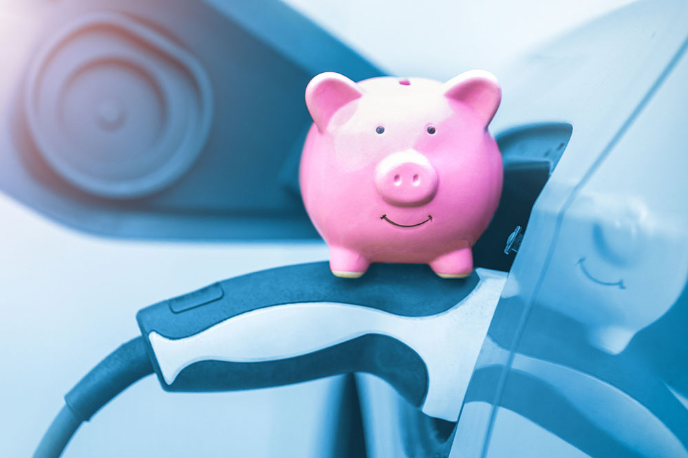 EV getting recharged.