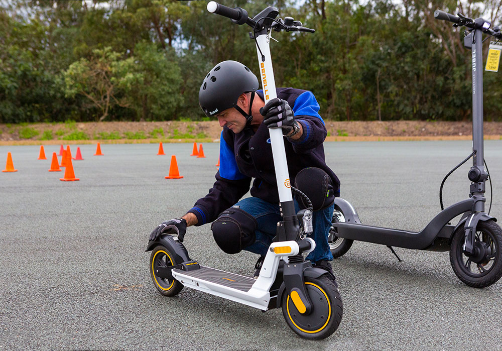 E-scooter testing at RACQ Mobility Centre.
