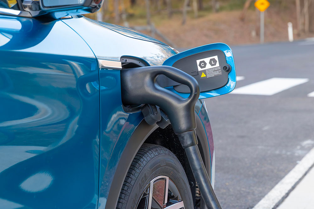 Electric car charging.