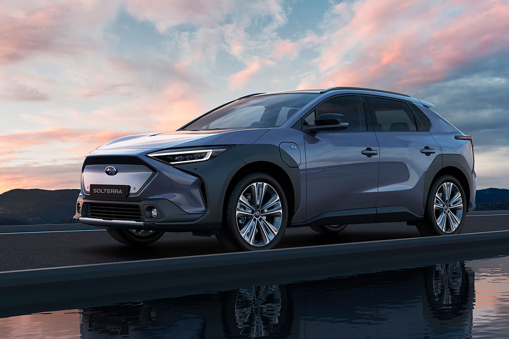Subaru Solterra side view.