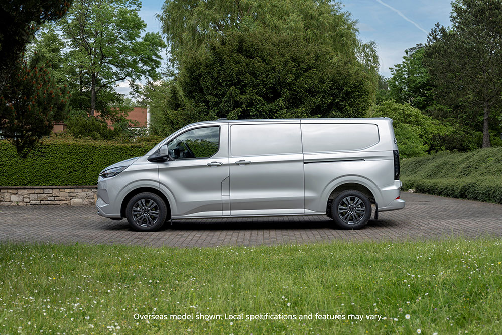 Side view of Ford Transit Custom PHEV.