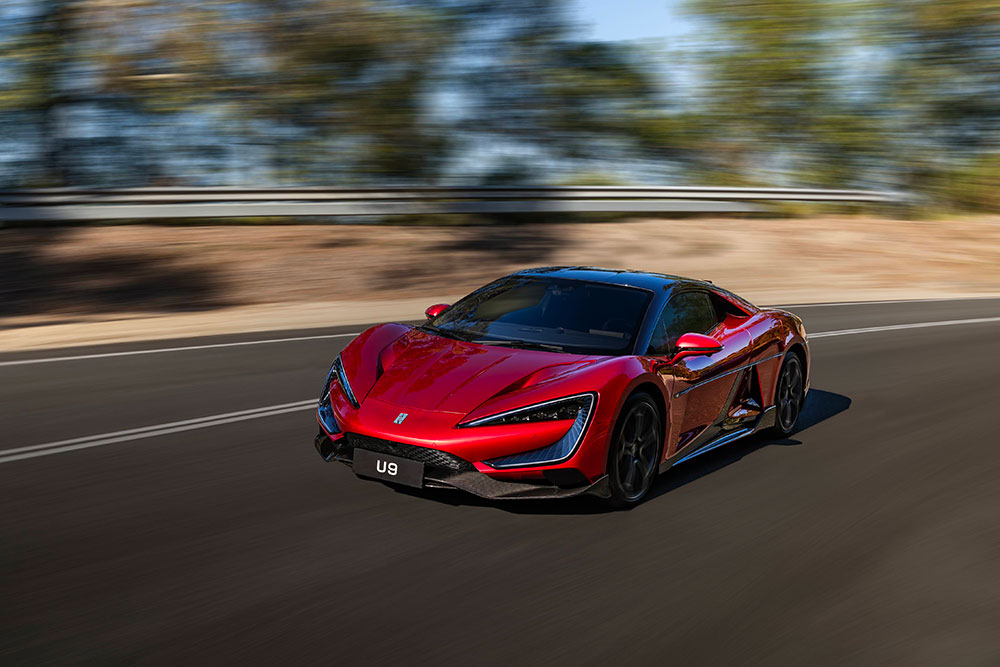 The Yangwang U9 on the RACQ Mobility Centre test track.