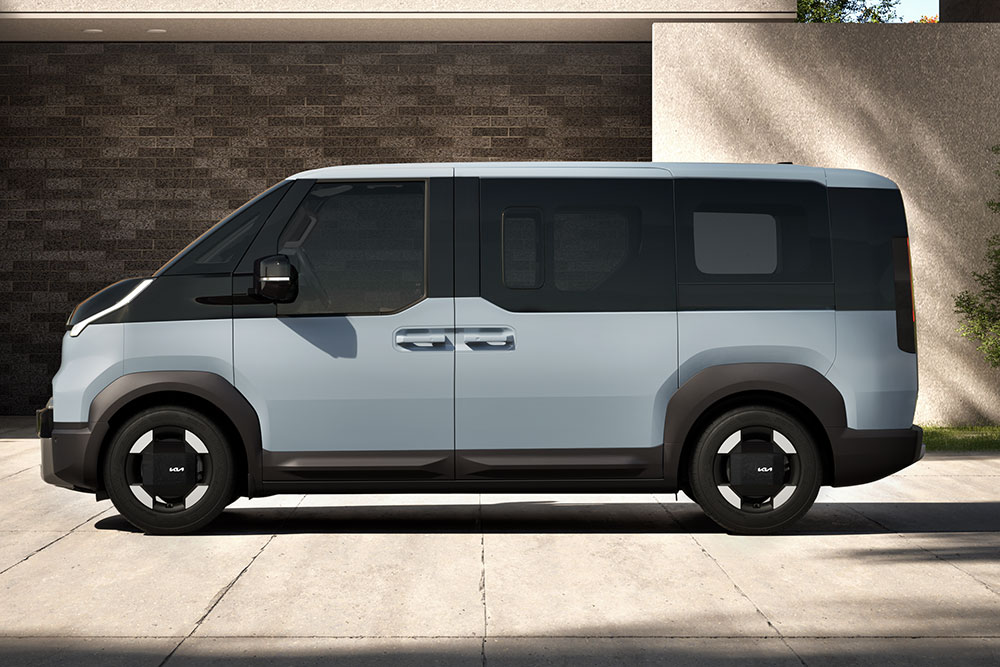 Side view of Kia PV5 Passenger EV.