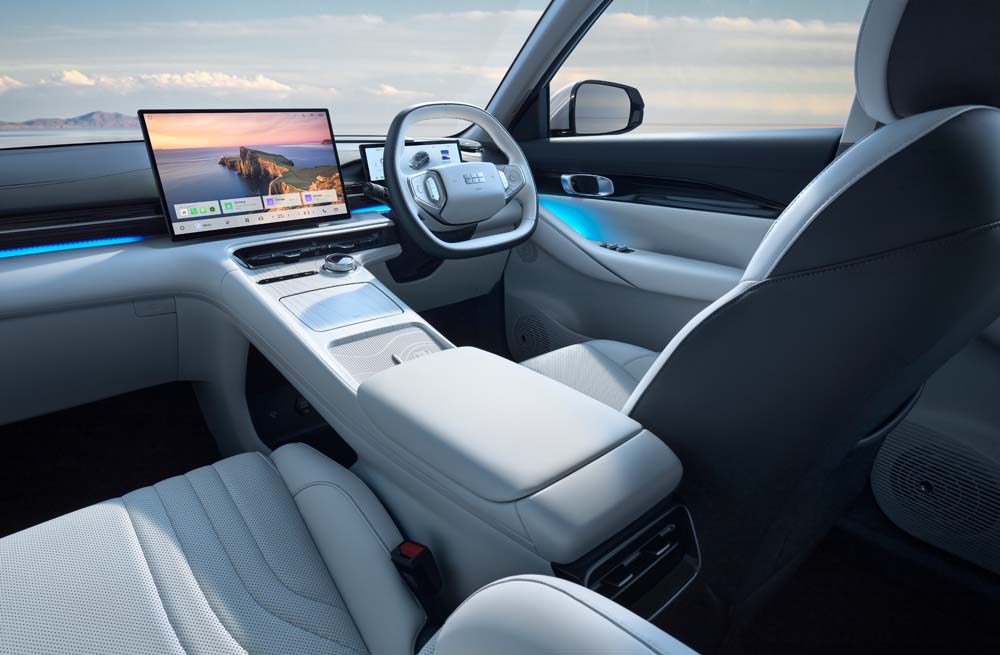 Dashboard of the Geely EX5 EV.