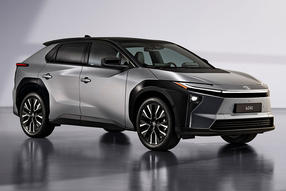 Side view of Toyota bZ4X EV.
