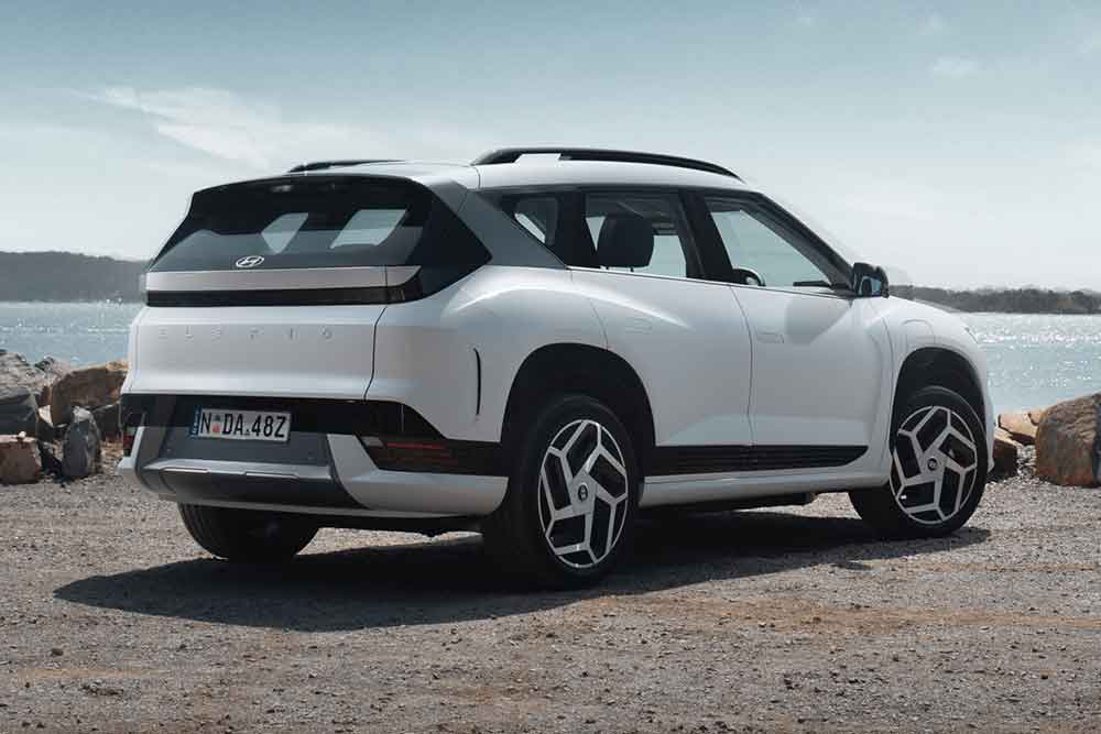 Rear view of Hyundai Elexio EV.