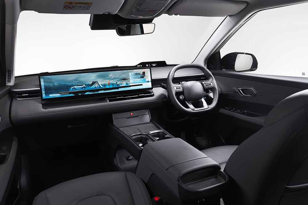 Internal view of Hyundai Elexio EV.