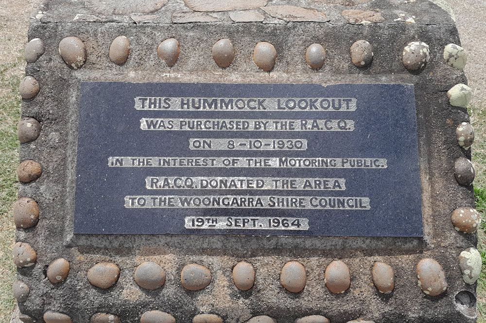 Plaque on Hummock Hill.