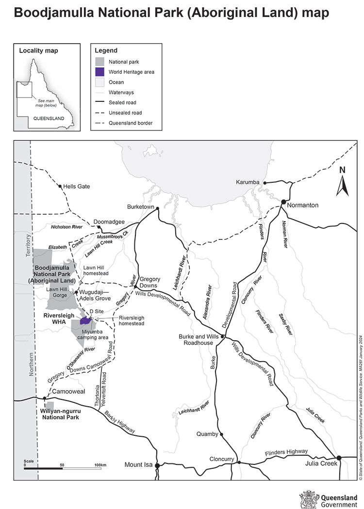 A map of Boodjamulla National Patk.