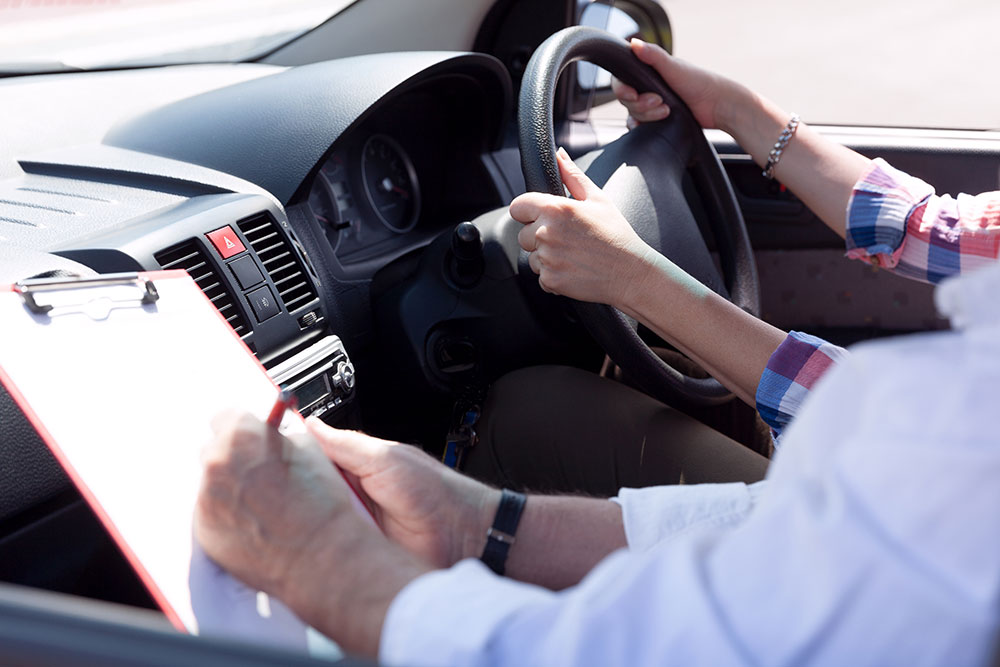 Driver being tested for licence.