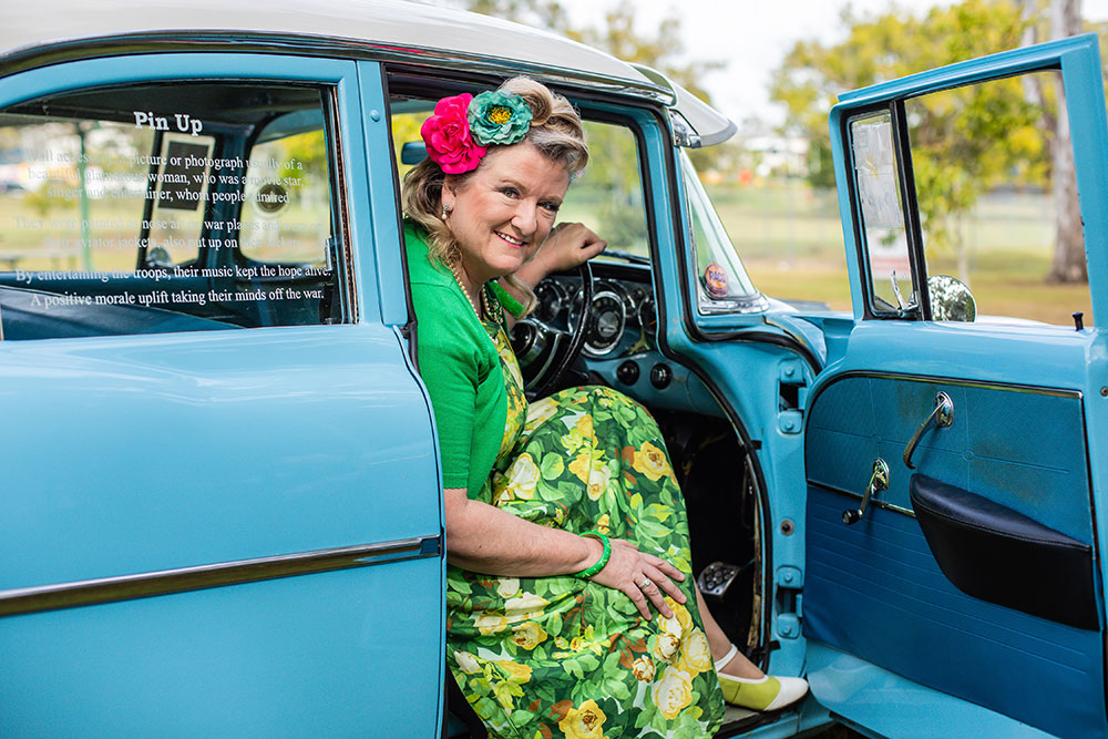 Reneee Johnston in her beloved EK Holden.