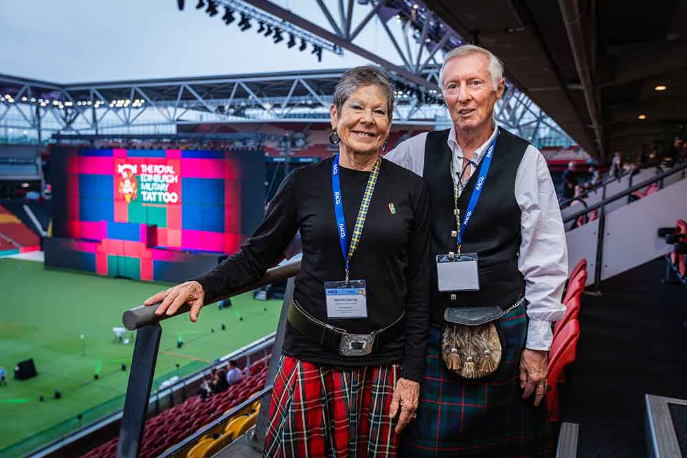 RACQ member John and Jean McCartney won tickets to the Royal Edinburgh Military Tattoo in Brisbane.