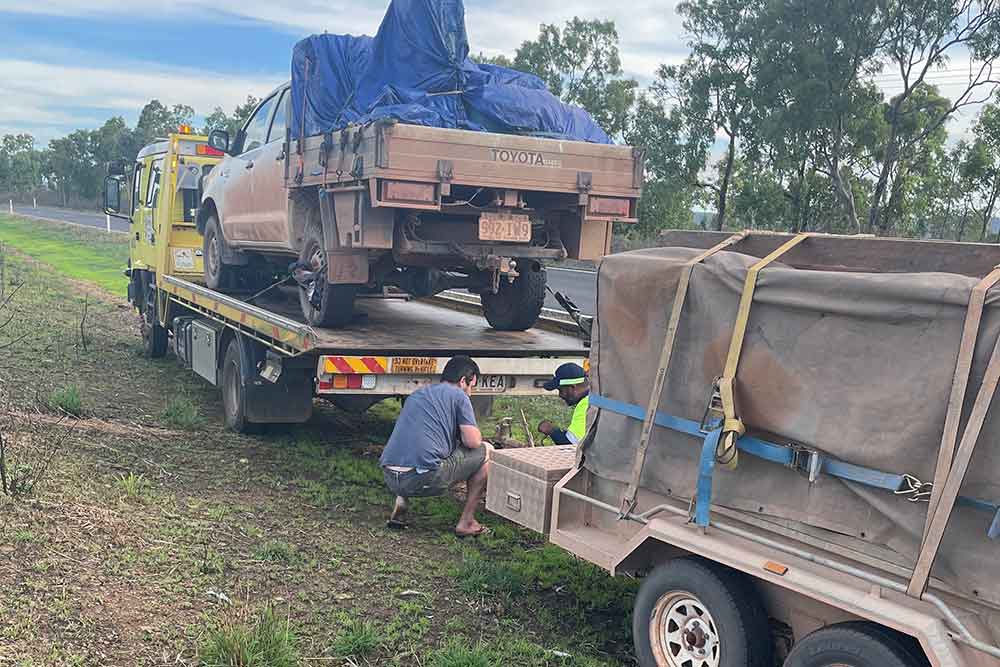RAC patrol helping stranded motorist.