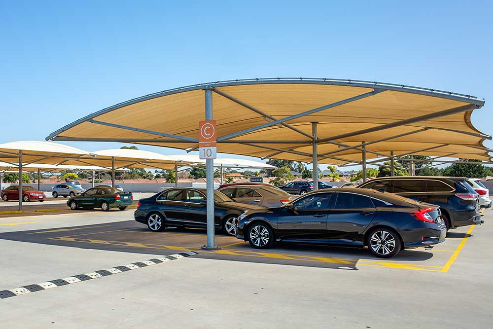 Parking bays at a shopping centre