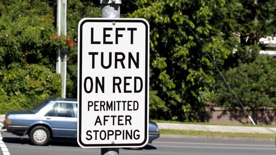 Traffic sign for Left Turn on Red