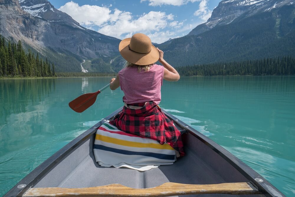 Canada person on a canoe