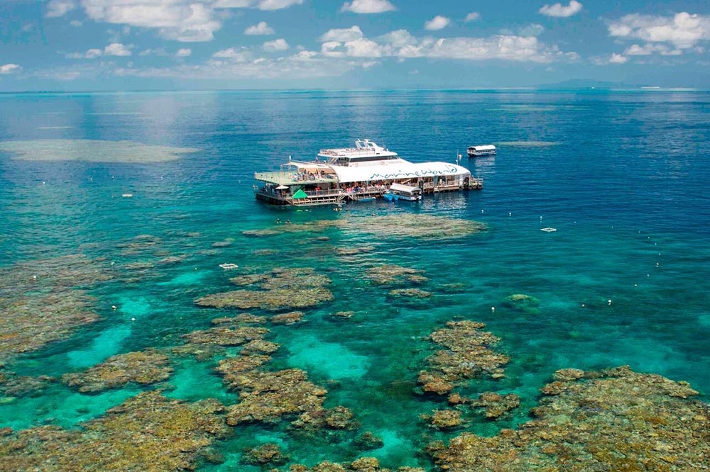 A pontoon anchored at a reef off Cairns.