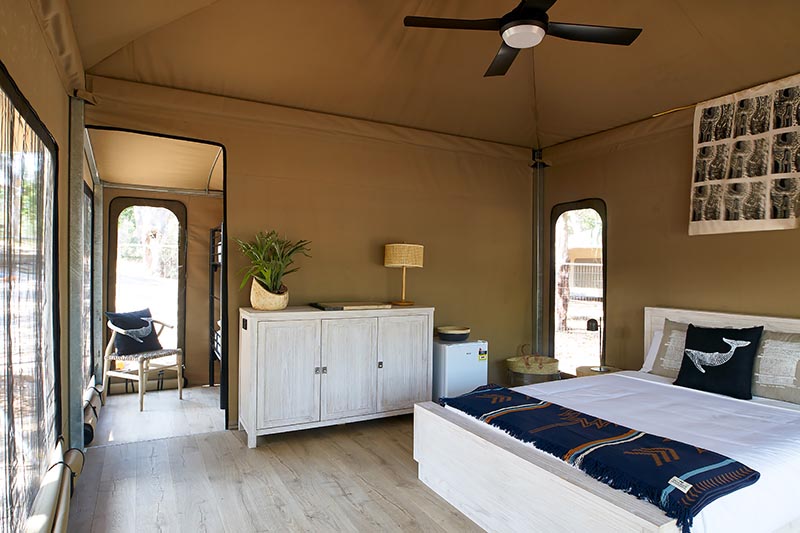 Minjerribah Island Eco Tents - family tent interior edited
