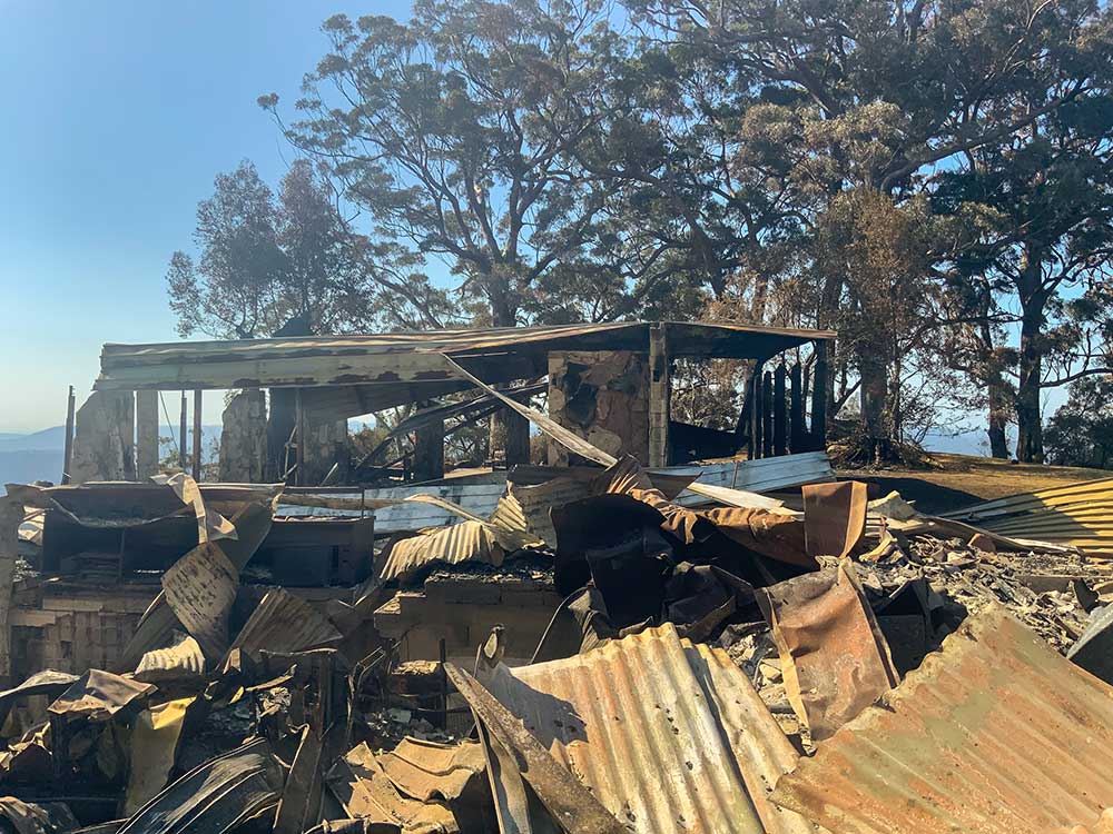 Binna Burra Lodge after it was destroyed by bushfire in 2019.