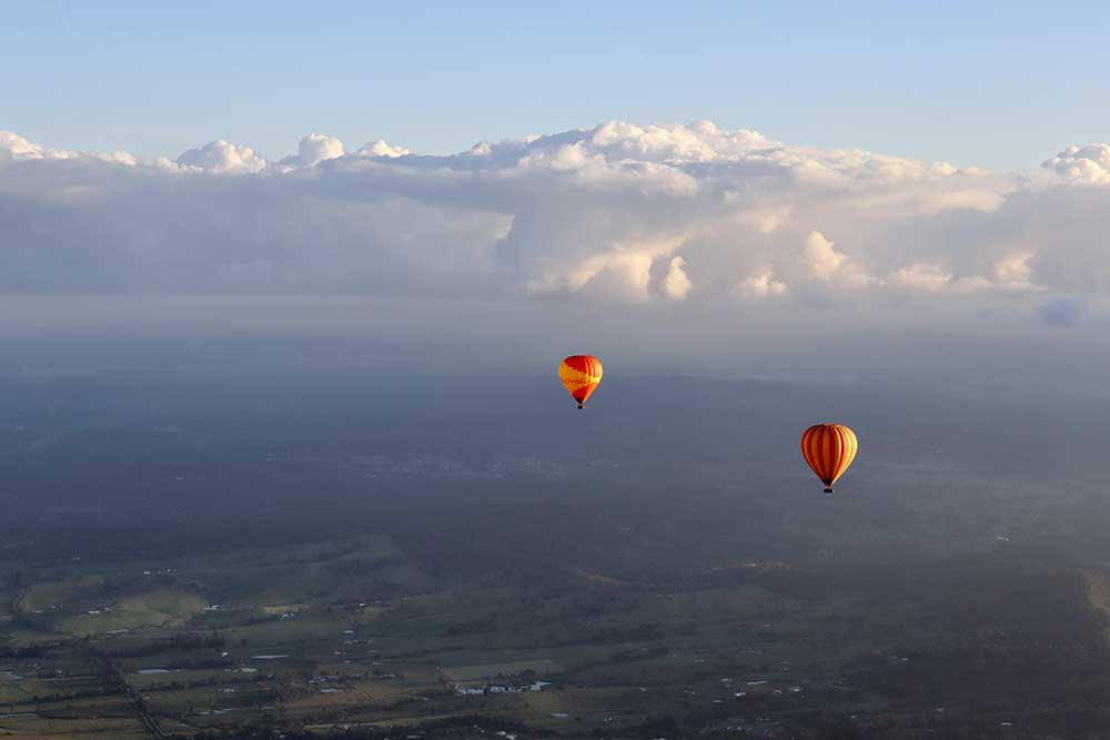 Hot air balloons over Beaudesert.