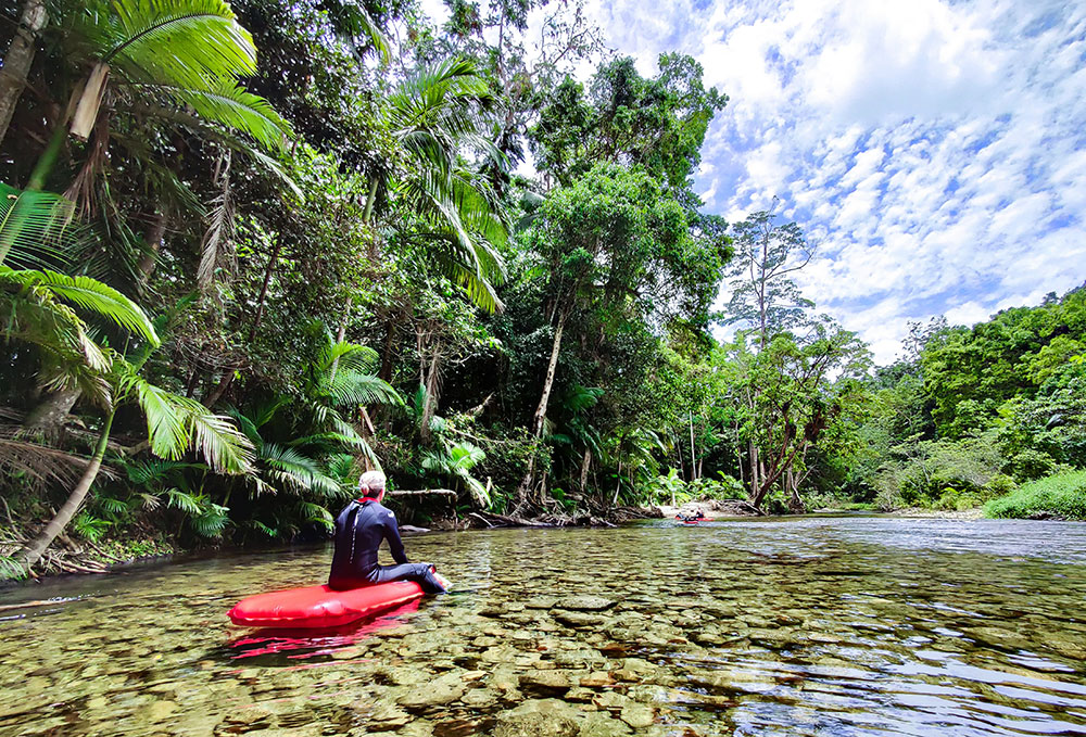 Enjoying the scenery on the Mossman River.