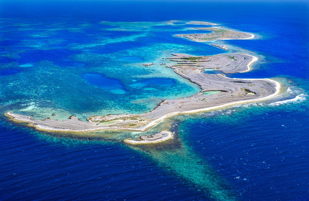 Aerial view of Houtman Abrolhos Islands.