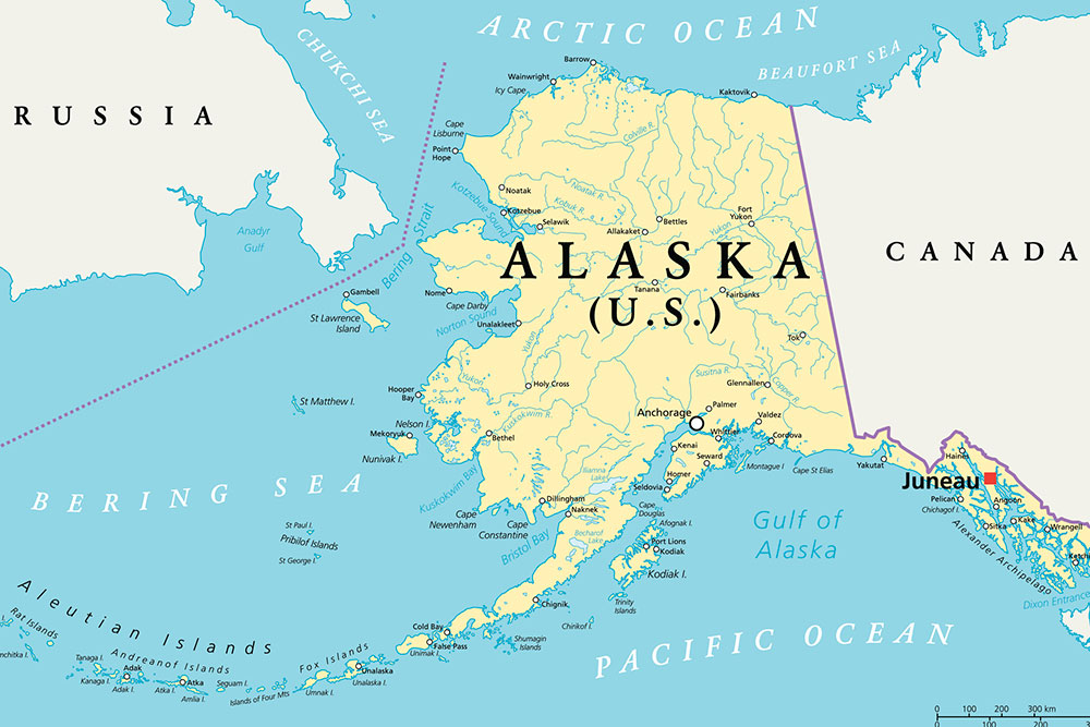 Map of Alaska.