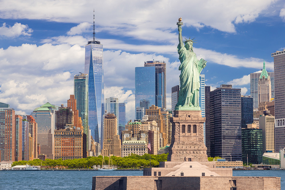New York city skyline.