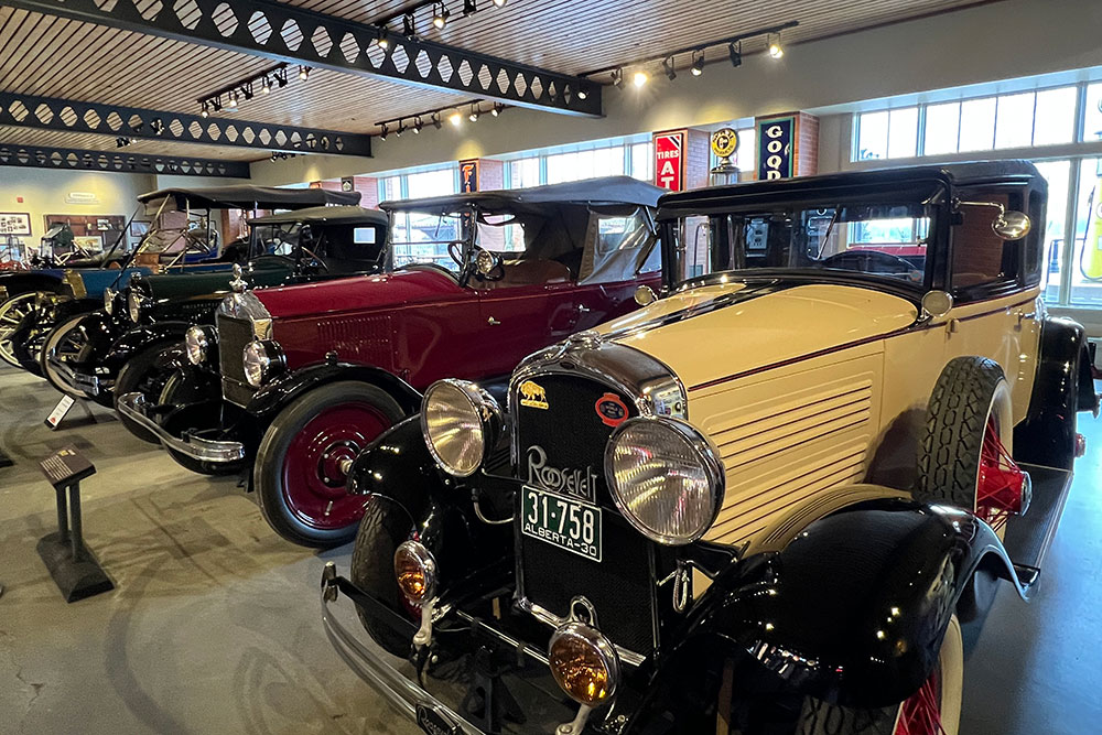 Historic vehicles at Gasoline Alley, Calgary.