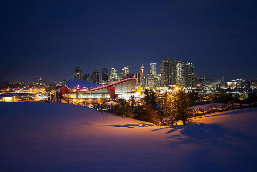 The Calgary Skyline in winter.