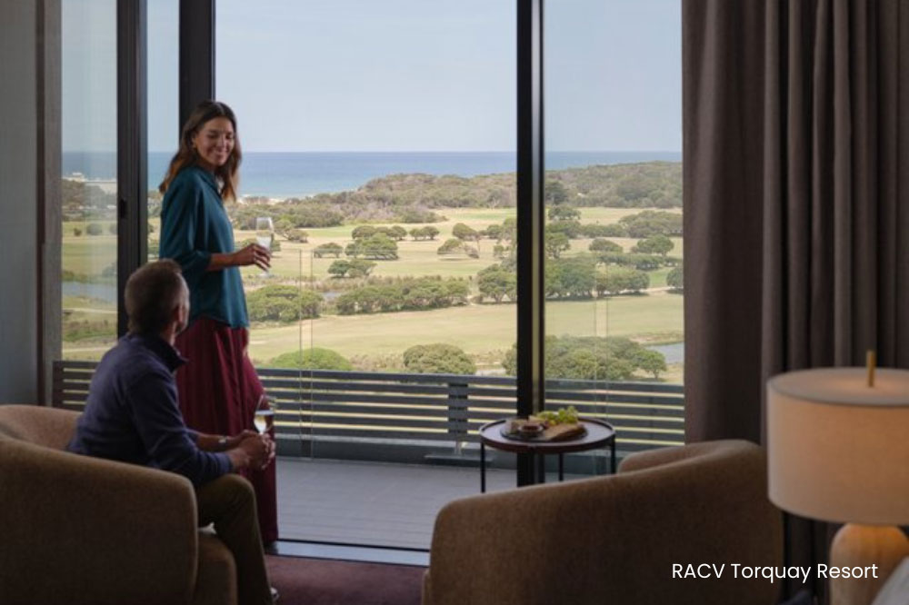 Couple in their room at RACV Torquay Resort.