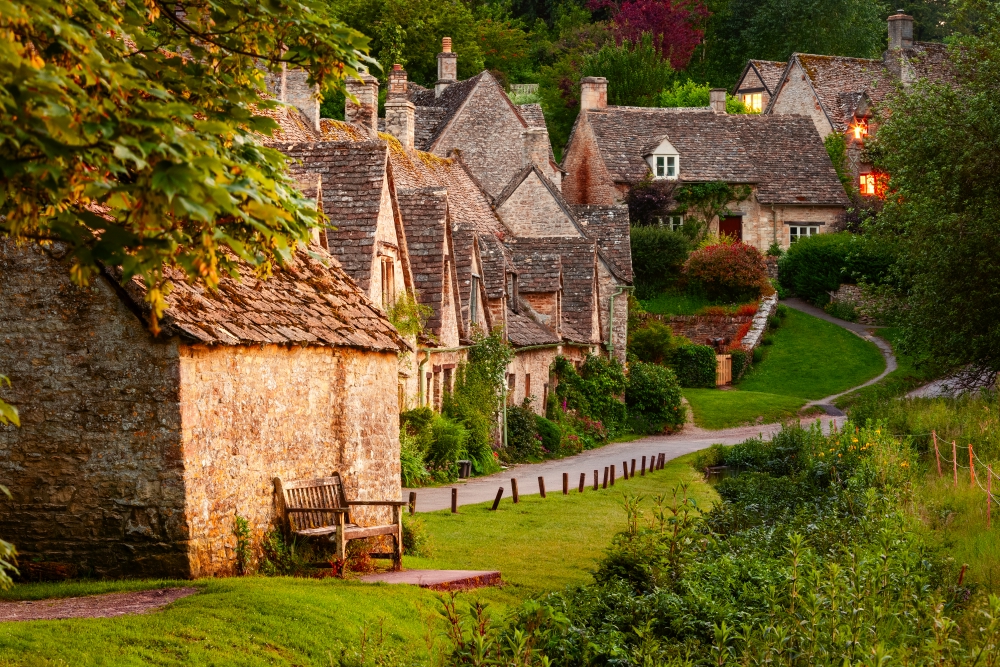 Arlington Row, Bibury, Cotswolds, Gloucestershire, England