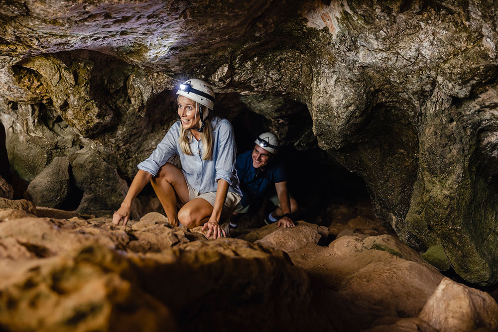 Exploring Capricorn Caves.