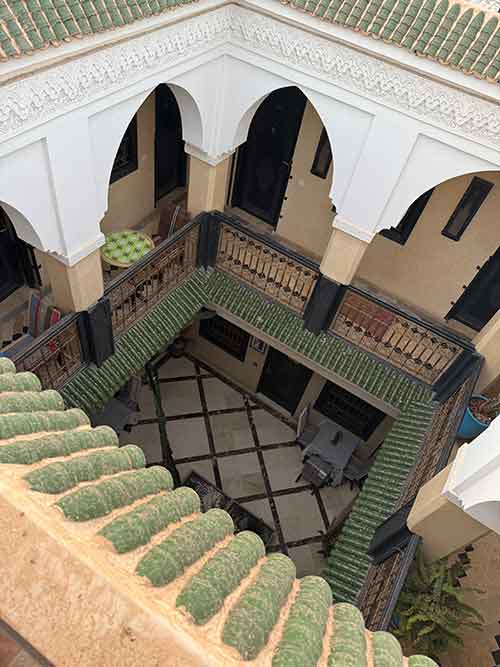 A courtyard in a Marrakesh riad.