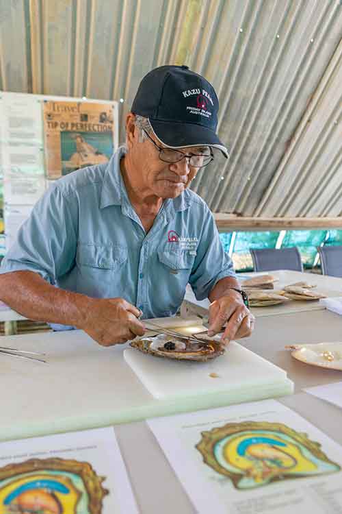 Takami Kazu at work on Friday Island