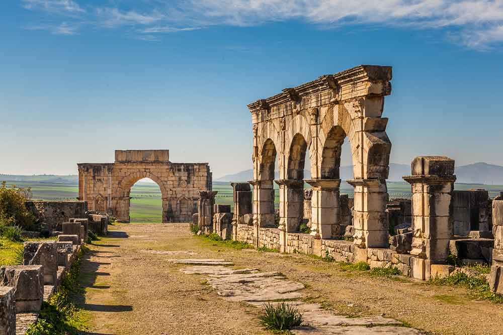 The ruins of the Triumphal Arch in Moroccos