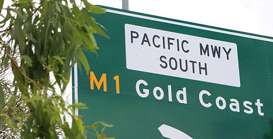 Gold Coast highway road sign 
