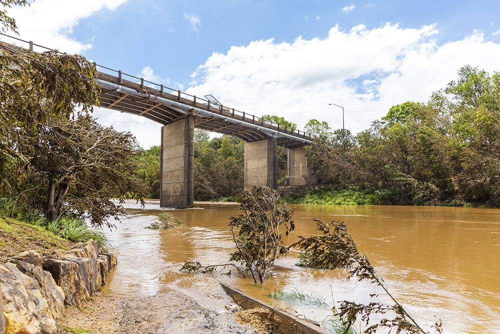 Receding flood waters in Gympie