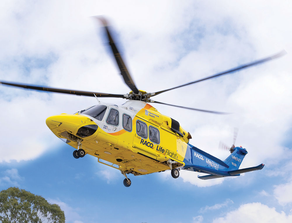 RACQ LifeFlight Rescue helicopter.