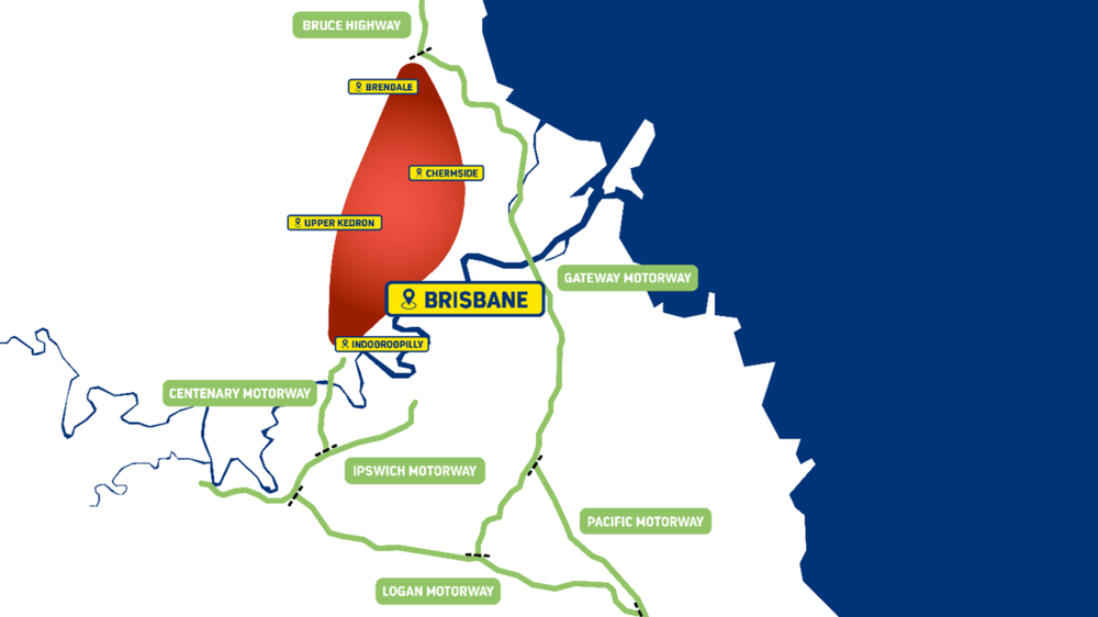 Brisbanes orbital motorway network red zone highlights missing Western Bypass