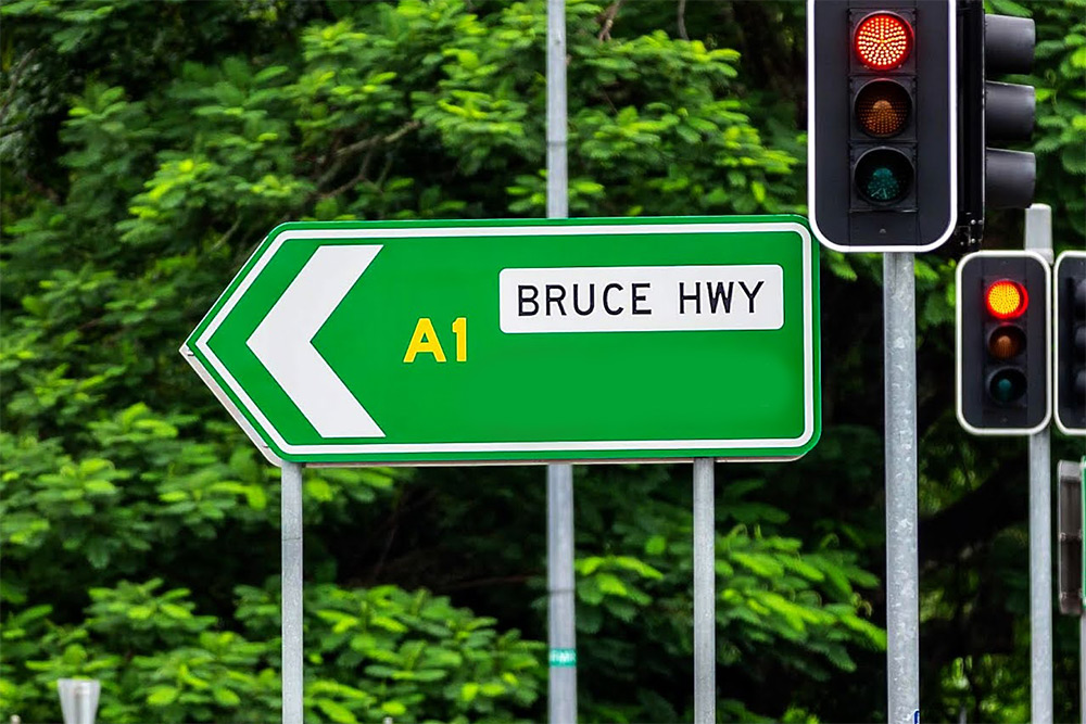 Bruce Highway sign.