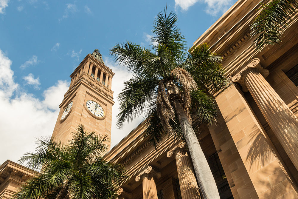 Brisbane City hall clock tower.