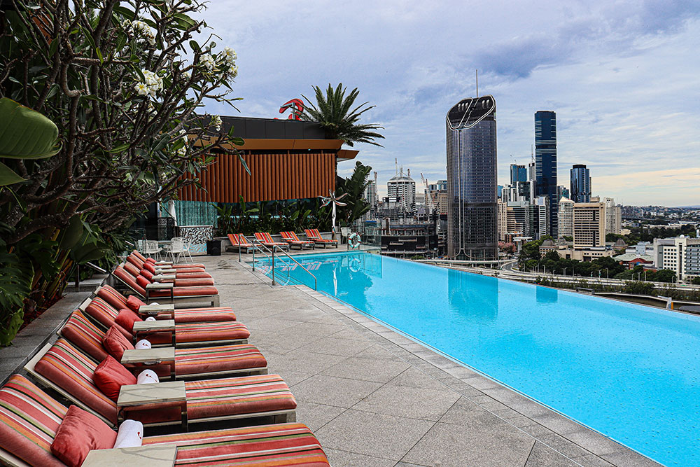 Rooftop pool at Emporium South Bank.