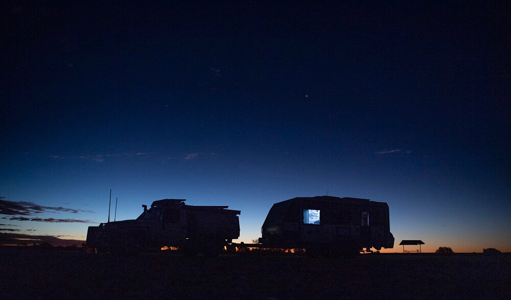 Caravan in moonlight
