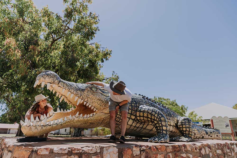 Large crocodile tourist attraction.