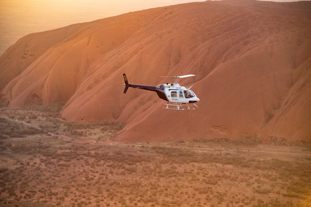 A helicopter tour in Central Australia.